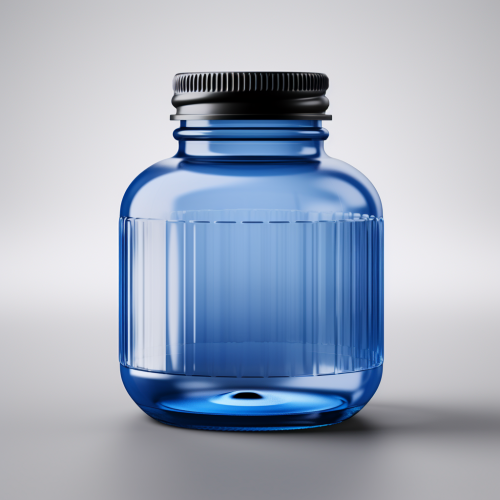 Blue Plastic Bottle with Open Cap