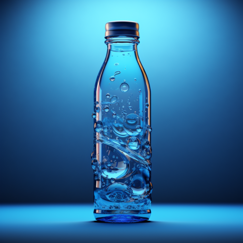 Blue plastic bottle with open cap