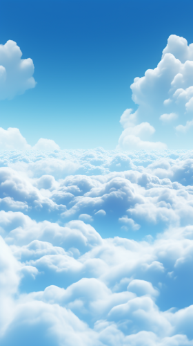 Blue sky with white puffy clouds