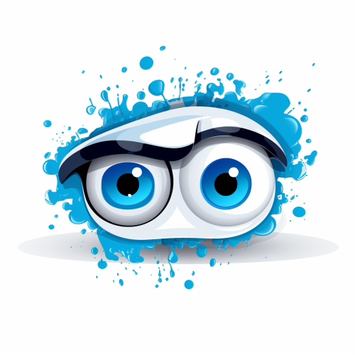 Funny blue tech logo on white background