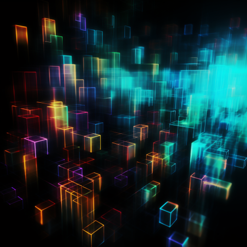 Blurred colorful code on black background