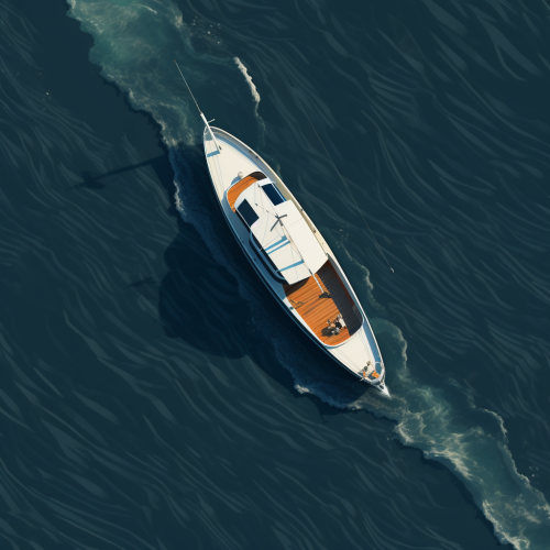 Boat on the Sea From Above