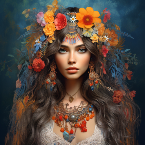 Vibrant boho style art painting