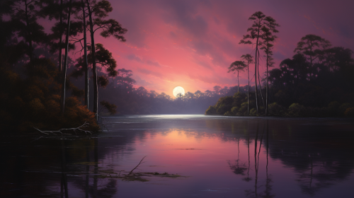 Twilight reflection at Bois de Boulogne Twilight reflection at Bois de Boulogne