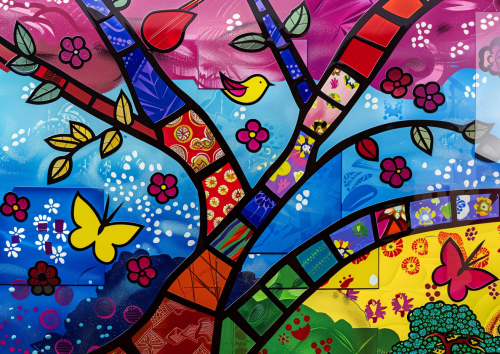 Colorful nature fusion artwork serenity