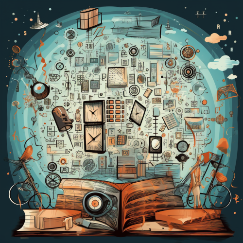 Illustration of a knowledge-filled book Illustration of a knowledge-filled book