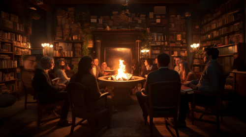 Group of people at a book launch