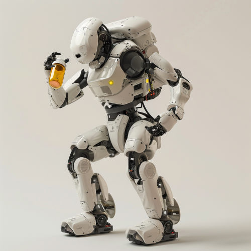 Robot holding a pill bottle Robot holding a pill bottle