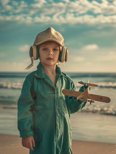 boy pilot beach airplane hat