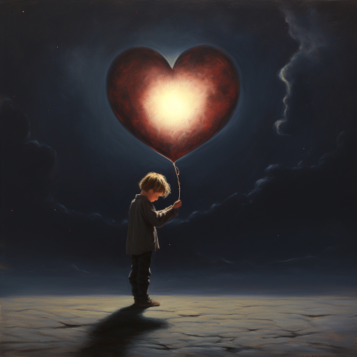 Boy pulling moon from sky