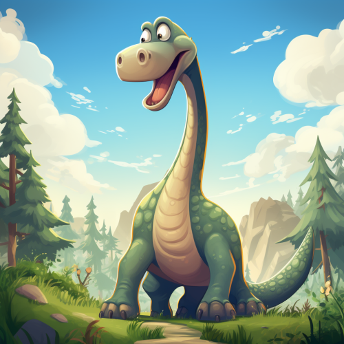 Cute Brachiosaurus Cartoon for Kids