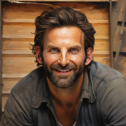 Bradley Cooper with tool box