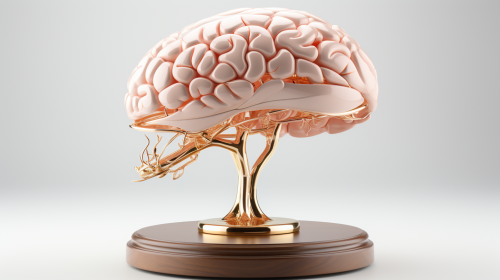 3D model of brain on white background