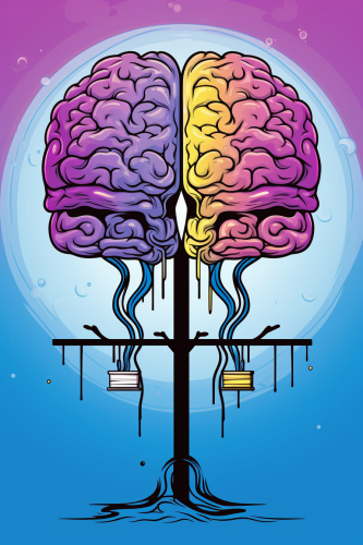 Colorful brainwashing graphic design illustration
