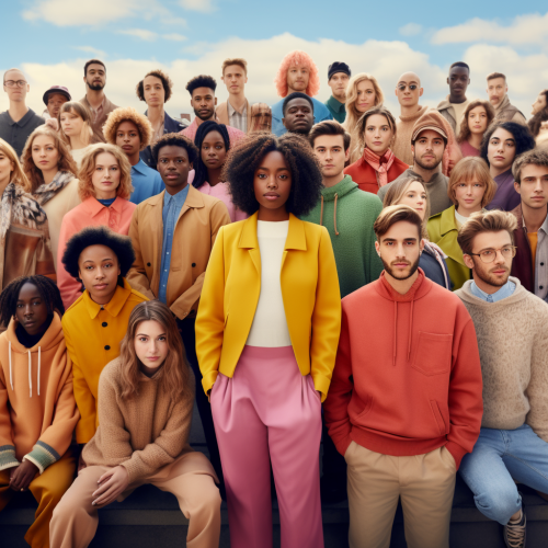 Group of People Wearing Brand Clothing