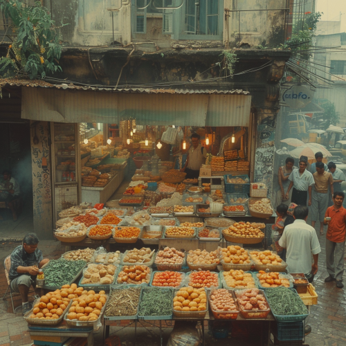 Brazilian street farmer market pastel stand