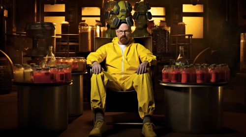 Walter White surrounded by HIMYM characters