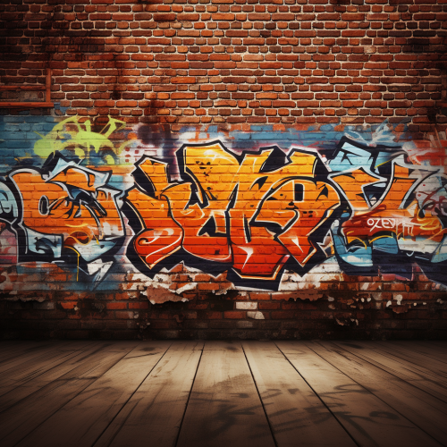 MidJourney Prompt - Brick Wall Graffiti Urban Background