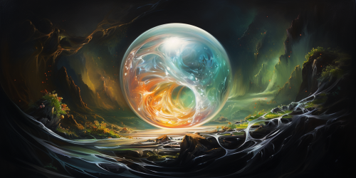 Arcane bubble shield in bright oil painting