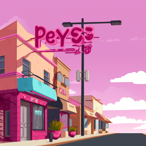 Close-up of Pixel Art Peyos Sign Close-up of Pixel Art Peyos Sign