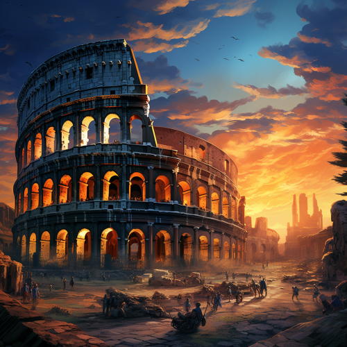 Vibrant colors depicting the rise of Rome