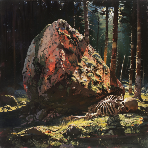 Giant skeleton in British forest