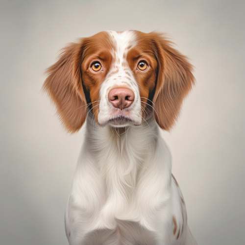 Brittany Spaniel Curious Tilted Head