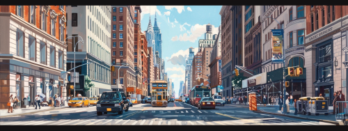photorealistic view broadway new york photorealistic view broadway new york