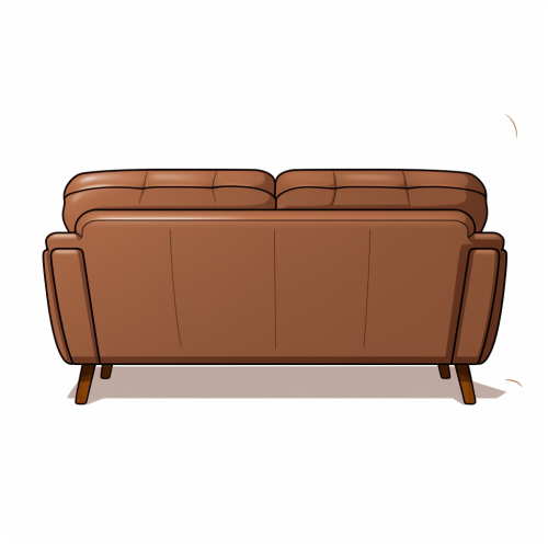 Back view of brown sofa
