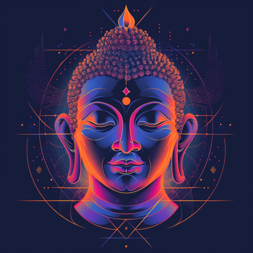 Buddha Linear Style Abstraction