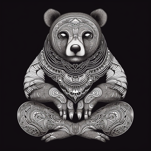 Buddhist Bear T-Shirt Design