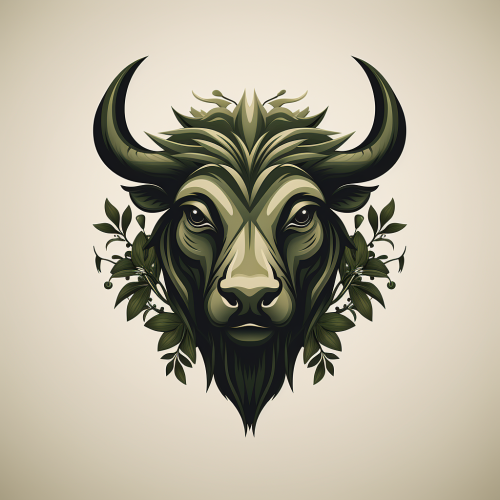 Logo of Buffalo Head made of Leaves