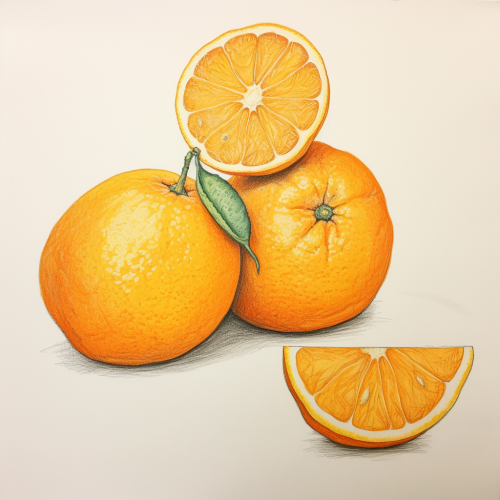 Two tangerines, one bug-eaten