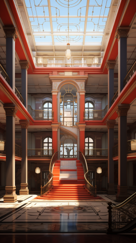 Renaissance Style Building in 1 Point Perspective Renaissance Style Building in 1 Point Perspective