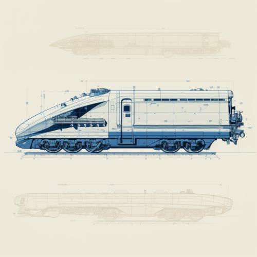 Bullet train side view blueprint
