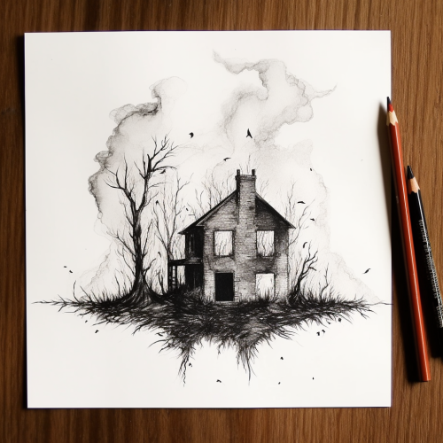 Pencil Art of Burned Home ?