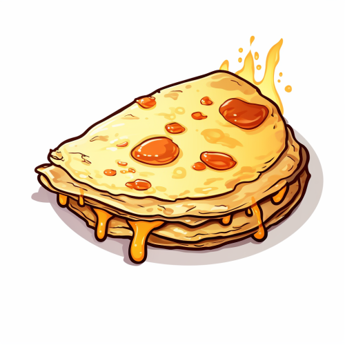 Burnt Omelette Sticker Cartoon White Background