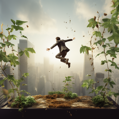 Business grow leap image