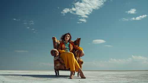 Businesswoman Queen Looking at Camera