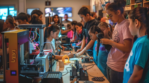 Young makers in workshop