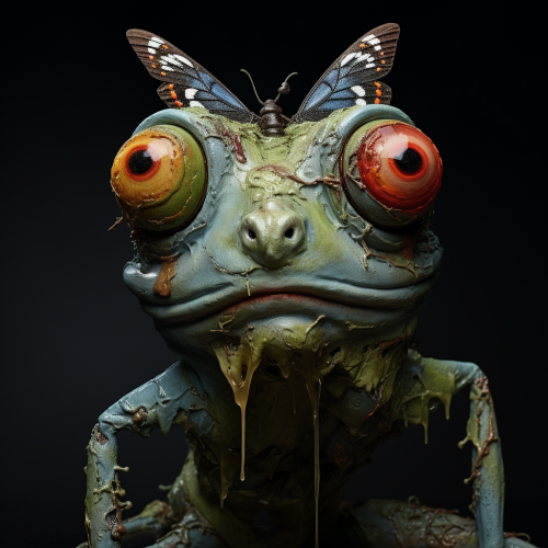 Unusual butterfly with a frog head
