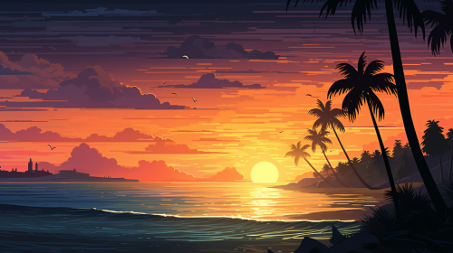 Tranquil vector wallpaper with nature elements