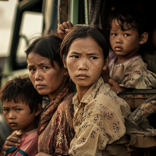 Cambodian people enduring forced relocation