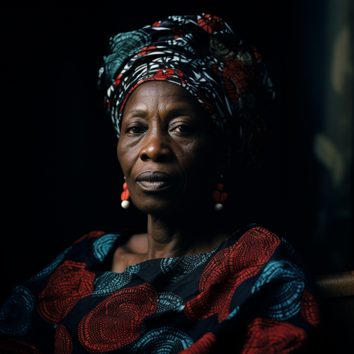 Cameroonian woman behind opaque glass