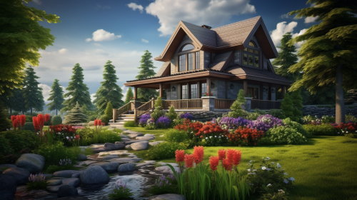 Canadian home with lawn