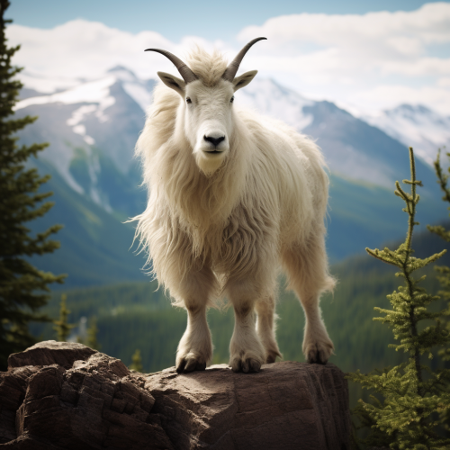 Majestic wild Canadian mountain goat on mantle  ? Majestic wild Canadian mountain goat on mantle  ?