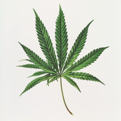 Cannabis Leaf on White Background