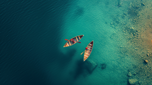 Two people in one canoe