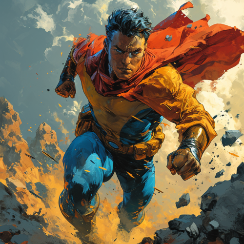 Captain Planet sprinting with a hammer Captain Planet sprinting with a hammer