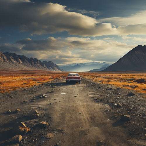 Car on Concrete Road